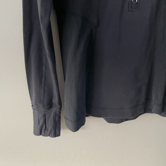Lululemon Athletica Pullover Hoodie Asymmetrical 1/2 Zip Casual Black 6 - Picture 7 of 8